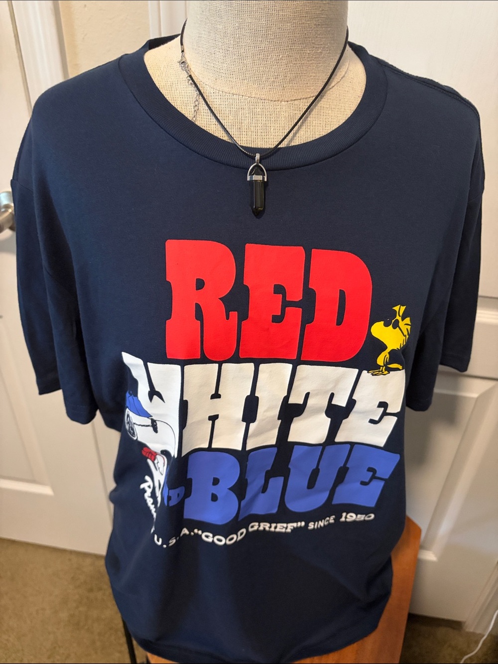 Navy Peanuts "Red White & Blue" Graphic Men T-Shirt